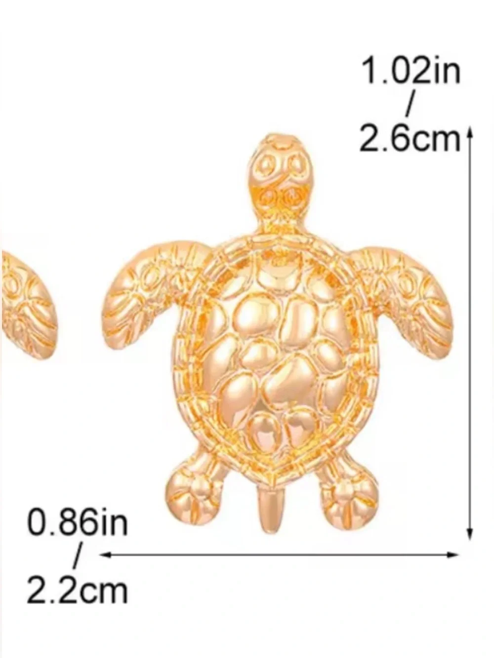 Gold Turtle Stud Earrings